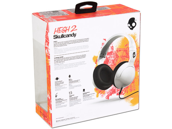 Audífonos con micrófono Skullcandy HESH 2, con cable desmontable. Color Blanco