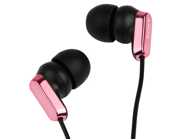 Audífonos SONY MDR-EX36V con control de volumen en el cable. Color Rosa