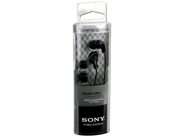 Audífonos SONY MDR-EX36V con control de volumen en el cable. Color Negro 
