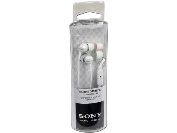 Audifonos Sony MDR-EX58V, control de volumen integrado. Color Blancos