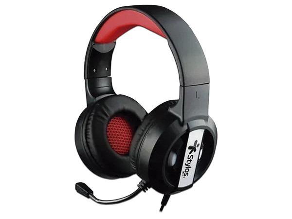 Audífonos Gamer con micrófono Stylos STSHEG2B, Iluminación LED, USB y 3.5mm. Color Negro.