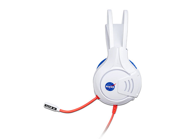 Audífonos Gamer con Micrófono TechZone NASA NS-HSG03, 3.5mm, USB, RGB. Color Blanco/Azul.