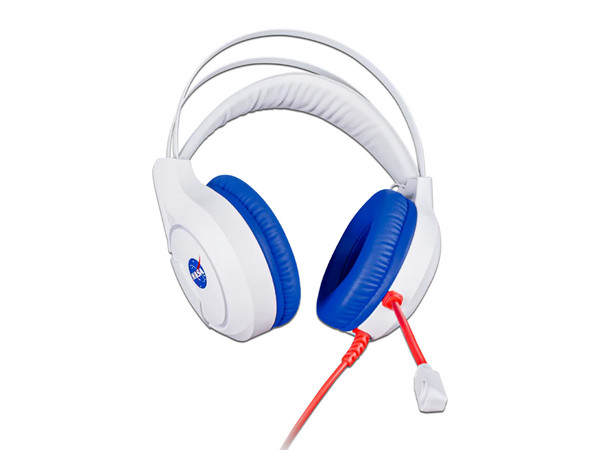 Audífonos Gamer con Micrófono TechZone NASA NS-HSG03, 3.5mm, USB, RGB. Color Blanco/Azul.