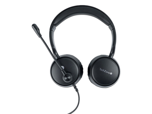 Audífonos tipo Diadema con Micrófono TechZone TZACDII02, Respuesta de frecuencia 20Hz-20kHz, USB. Color Negro.