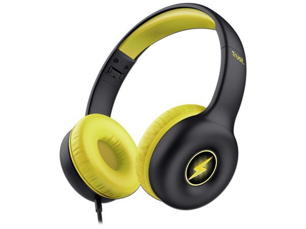 Audífonos Trust Nouna Kids Alámbrico 3.5mm, Negro, Amarillo, Llamadas/Música, Diadema, Circumaural, 20-20000 Hz, 92 dB, Micrófono En Línea.
