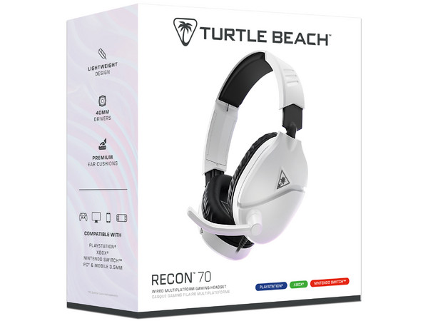 Audífonos Turtle Beach EarForce Recon 70, Alámbrico 3.5mm,para Xbox/PlayStation. Color Blanco
