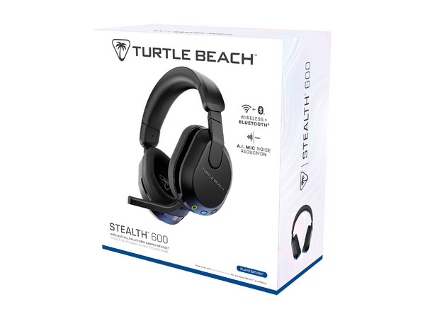 Audífonos Turtle Beach EarForce Stealth 600 Gen 3 Inalámbricos, Receptor USB, Para PlayStation, Micrófono Abatible, Color Negro.