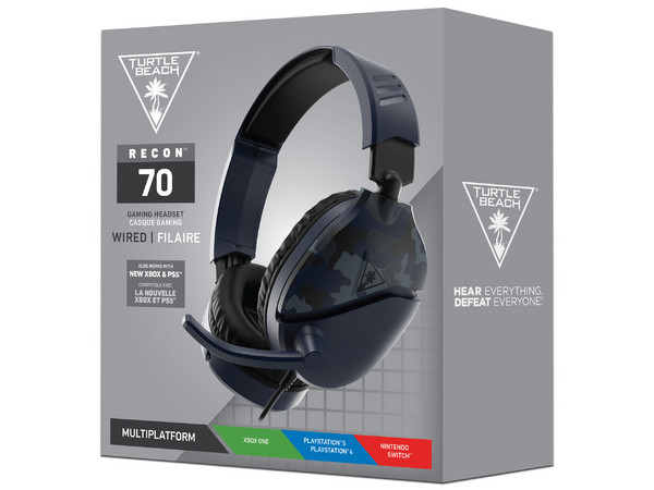 Audífonos Turtle Beach EarForce Recon 70, Alámbrico 3.5mm, para PS4 Pro, PS4 y PS5. Color Azul Camuflaje