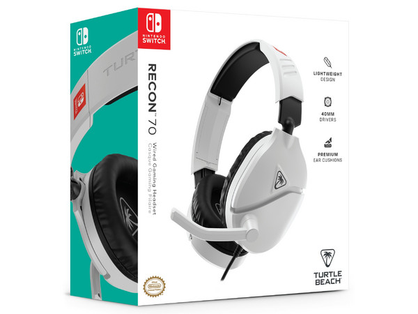 Audífonos Gamer Turtle Beach Recon 70, Respuesta de Frecuencia 20Hz - 20kHz, 3.5mm, Compatible con Nintendo Switch. Color Blanco.