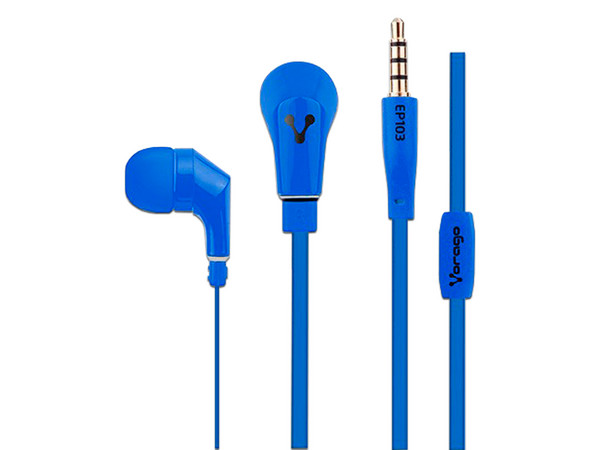 Audífonos con Micrófono Vorago EP-103, respuesta de frecuencia 20 Hz - 20 kHz. Color Azul.