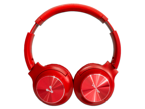 Audífonos con micrófono Vorago HPB-200, rango de respuesta 20Hz-20KHz, Bluetooth, 3.5mm. Color Rojo.
