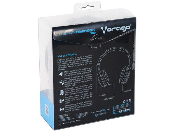 Audífonos con Micrófono Vorago HPB-300, respuesta de frecuencia 20Hz-2000Hz, Bluetooth. Color Negro.