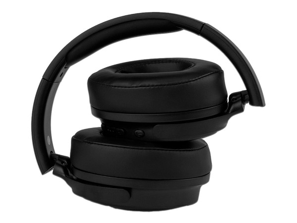 Audífonos con micrófono Vorago HPB-401, respuesta de Frecuencia 20Hz-20KHz, Bluetooth, 3.5mm, MicroSD. Color Negro.