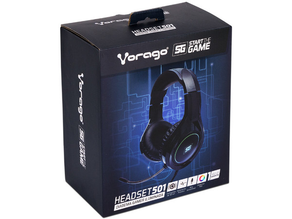 Audífonos con Micrófono Vorago Gaming Headset 501, respuesta de frecuencia 20-20000 Hz, RGB.