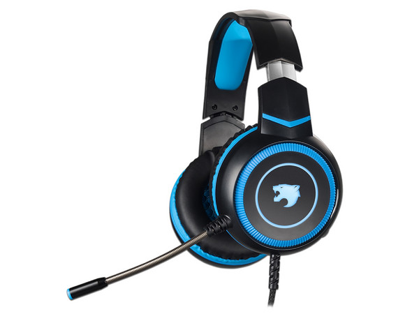 Audífonos Gamer Yaguaret Quimera, 3.5 mm, USB. Color Negro/Azul.