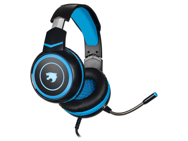 Audífonos Gamer Yaguaret Quimera, 3.5 mm, USB. Color Negro/Azul.