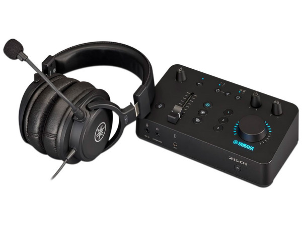 Kit de Audio Gamer Yamaha ZG01 Pack, Audífonos tipo Diadema con Micrófono YH-G01 y Controlador ZG01 con Entradas y Salidas de audio.