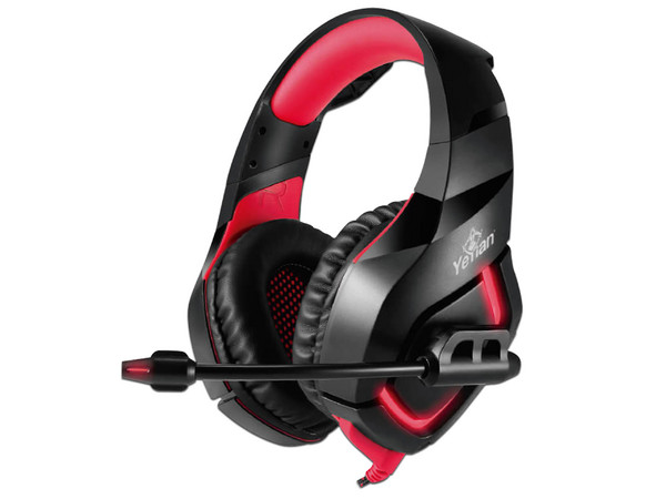 Audífonos Gamer con micrófono Yeyian Wicked Serie 3000 Gaming YDW-33402, USB. Color Negro/Rojo.