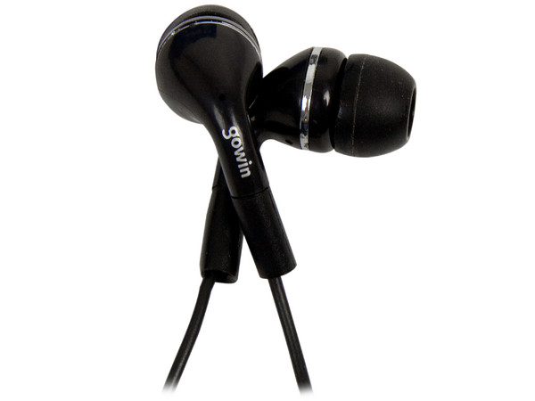 Audífonos gowin, 3.5mm y adaptador de 2.5mm. Color Negro