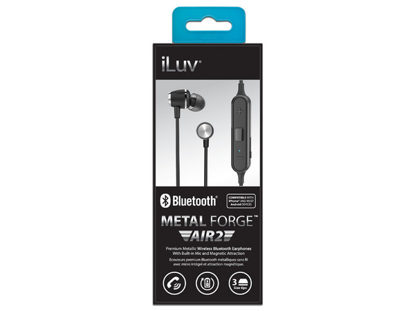 Audífonos con Micrófono iLuv Metal Forge Air2, Batería recargable. Color Negro.