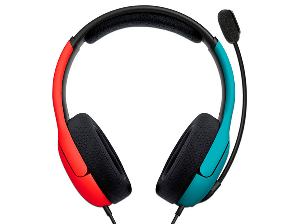 Audífonos con Micrófono PDP LVL40 Joycon para Nintendo Switch. Color Azul/Rojo.