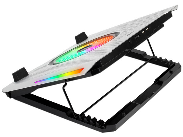 Base para Laptops Acteck Froost Epic BE670, Ventilador Integrado, RGB, 5 Niveles de Ajuste, Color Blanco.
