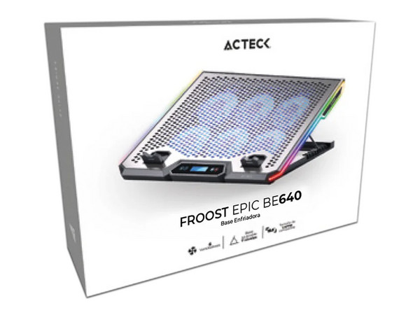 Base para Laptops Acteck BE640, Ventilador Integrado, 7 Niveles de Ajuste, Soporta laptops de hasta 15.6