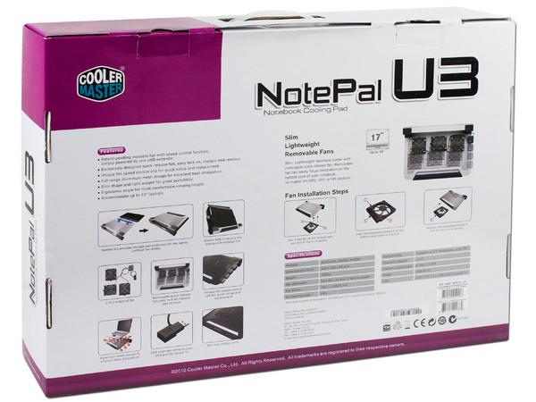 Base para Laptop Cooler Master NotePal U3 con 3 Ventiladores, para laptops de hasta 19