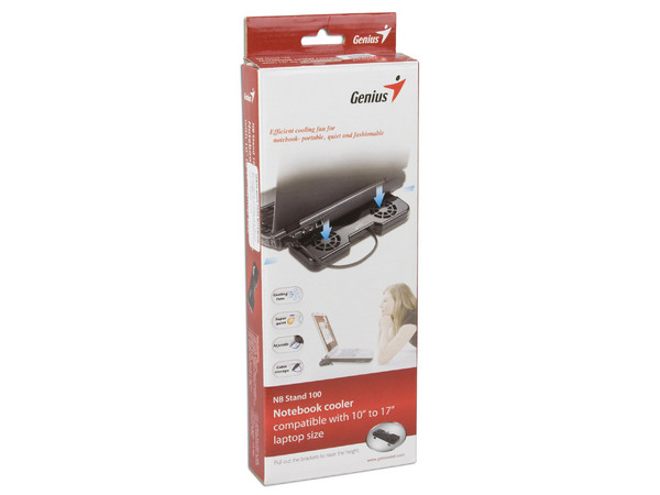 Notebook cooler Genius con 2 ventiladores para Laptop de 10