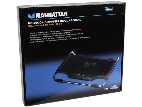 Base para Laptop Manhattan con 1 Ventilador, para laptops de hasta 17