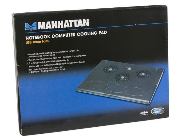 Base para Laptop Cooling Pad Manhattan con 3 Ventiladores.