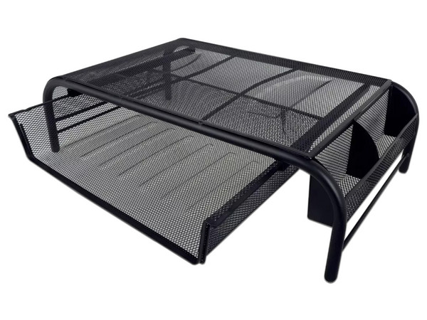 Soporte Organizador de Malla Nextep NE-163L con Cajón para Laptops y Monitores, 2 piezas. Color Negro.