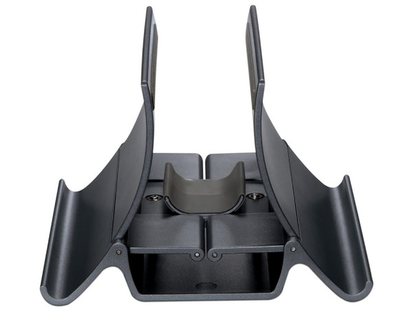 Soporte Vertical OvalTech OVDESK-LAP 2 en 1 para Laptop y Celular. Color Negro.