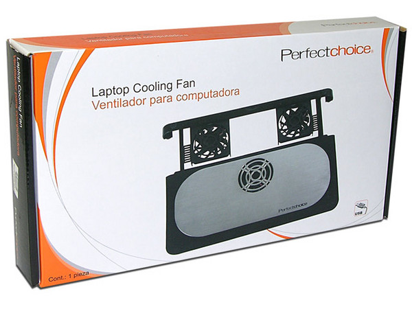 Base para Laptop Cooling Fan Perfect Choice con 3 Ventiladores y Superficie de Aluminio.