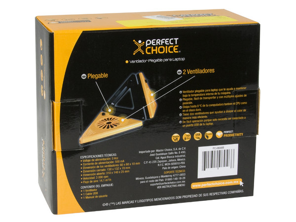 Ventilador Perfect Choice Plegable para Laptop, USB