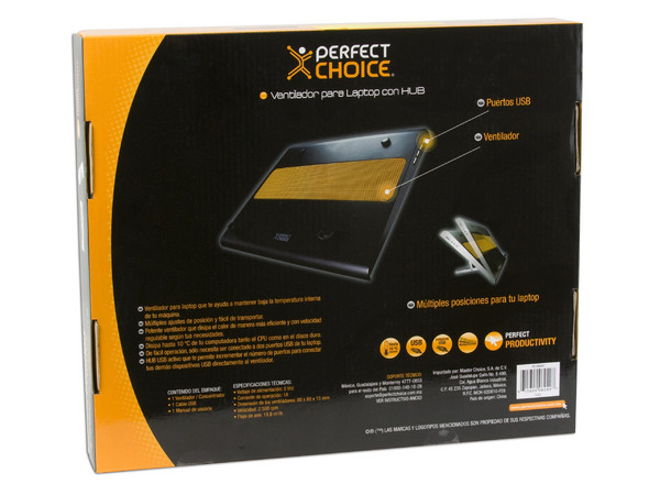 Base para Laptop Perfect Choice con Múltiples Posiciones, 1 Ventiladores y 4 puertos USB