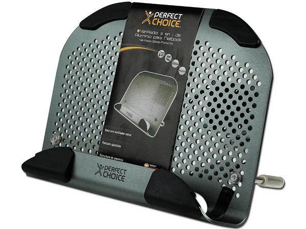 Base de Alumino para Netbook  Perfect Choice con ventilador. Color Gris