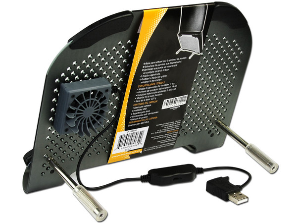 Base de Alumino para Netbook  Perfect Choice con ventilador. Color Gris