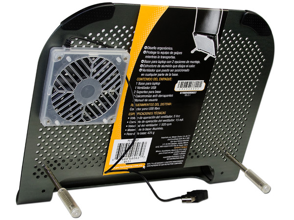 Base de Alumino para Laptop Perfect Choice con ventilador. Color Gris