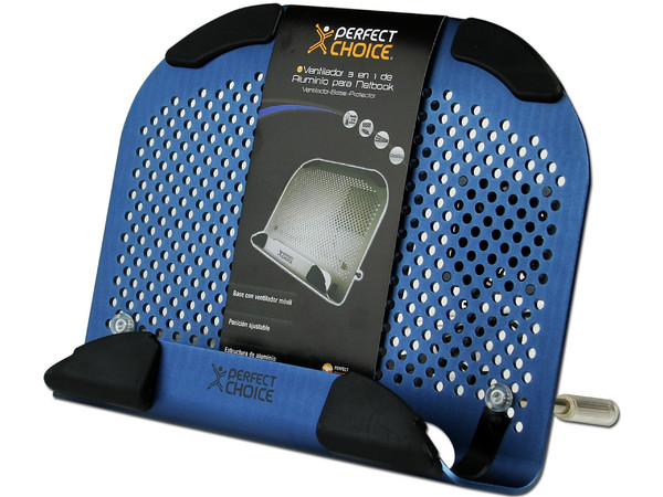 Base de Aluminio para Netbook  Perfect Choice con ventilador. Color Azul