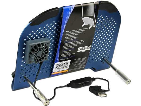 Base de Aluminio para Netbook  Perfect Choice con ventilador. Color Azul