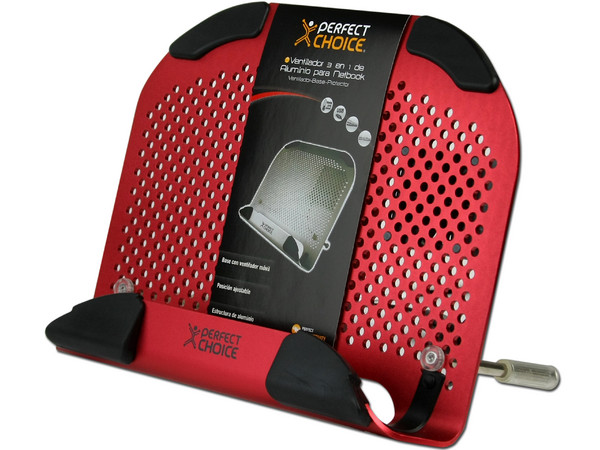Base de Alumino para Netbook  Perfect Choice con ventilador. Color Roja