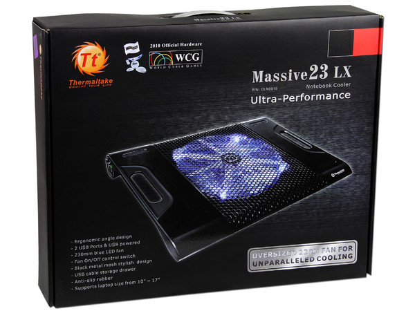 Base para Laptop Thermaltake Massive23 LX con 1 Ventilador de 200mm con Led, para laptops de hasta 17