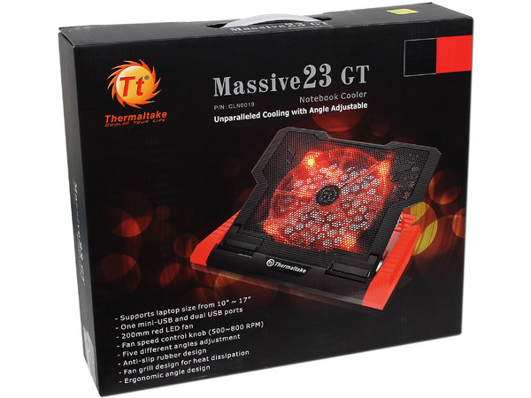 Base para Laptop Thermaltake Massive23 GT con 1 Ventilador de 200mm con Led, para laptops de hasta 17