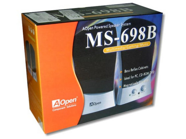 Bocinas  AOpen MS-698 de 160 WATTS, Negro/Plata.