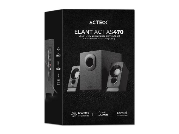 Bocinas Acteck Elant Act AS470, Control de volumen, conexión 3.5 mm, color negro.