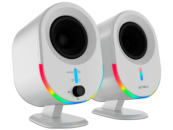 Bocinas Acteck Dynamic Exact BS630, 2.0, Inalámbrico, 2.0, Inalámbrico, AUX, USB, Color Blanco.