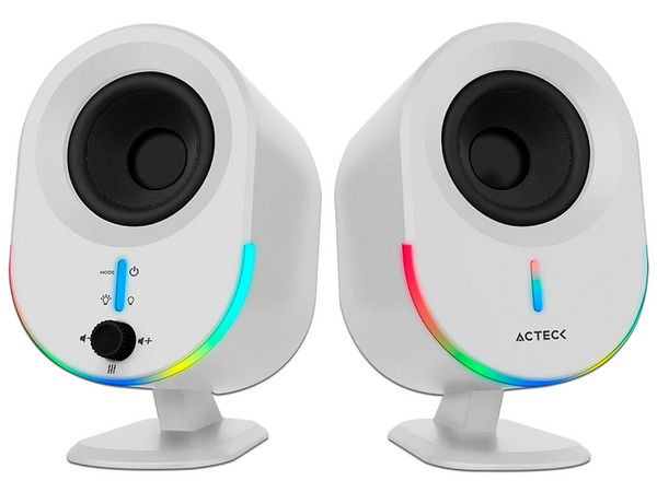 Bocinas Acteck Dynamic Exact BS630, 2.0, Inalámbrico, 2.0, Inalámbrico, AUX, USB, Color Blanco.
