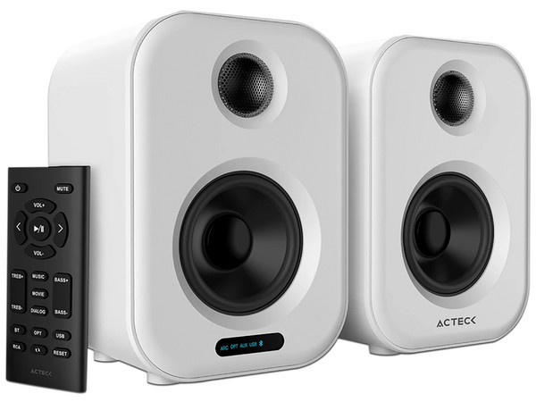Bocinas Inalámbricas Acteck Dynamic Exact BS650, 2.0, Bluetooth, UBS, Color Blanco.
