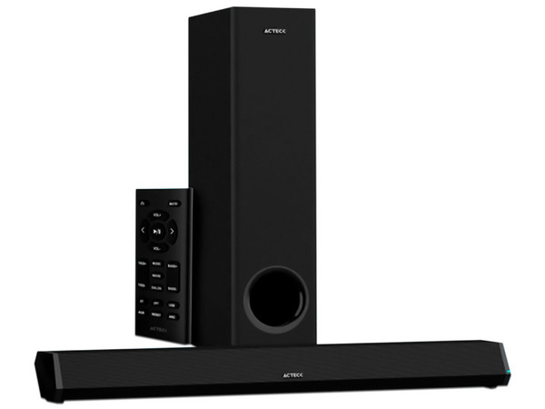 Barra de Sonido Acteck Dynamic Trim BS670 con Subwoofer, Bluetooth 5.0, HDMI, USB. Color Negro.